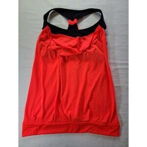 BCG Orange Black Slinger Tank Top w/ Built-In Bralette Size M Racerback Style